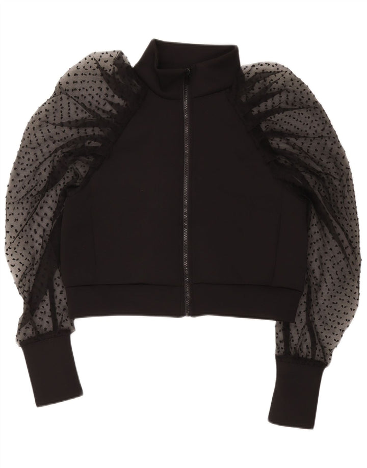 Zara Womens Crop Cardigan Top UK 10 Small Black Polyester