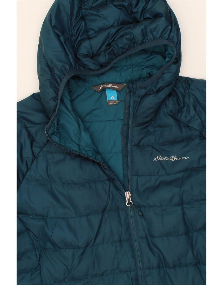 EDDIE BAUER Womens Hooded Padded Jacket UK 16 Large Blue Polyester Vintage Eddie Bauer and Second-Hand Eddie Bauer from Messina Hembry 