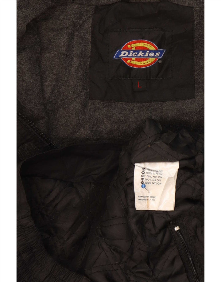 Dickies Herre Grafisk Hooded Bomber Jacket UK 40 Large Black Nylon