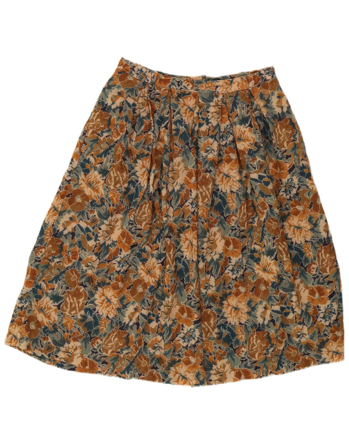 VINTAGE Womens A-Line Skirt W26 Small  Brown Floral