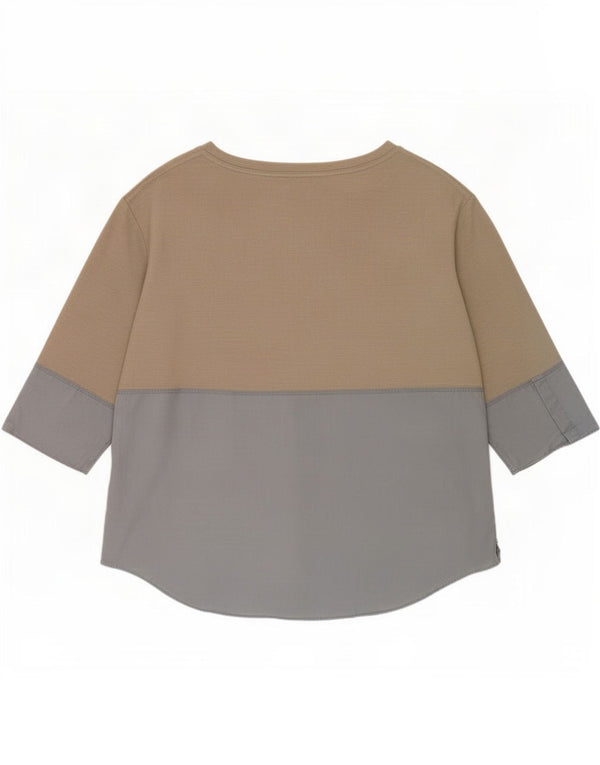 Cos Dame Top 3/4 ærmer UK 16 Large Grå Colourblock Polyester