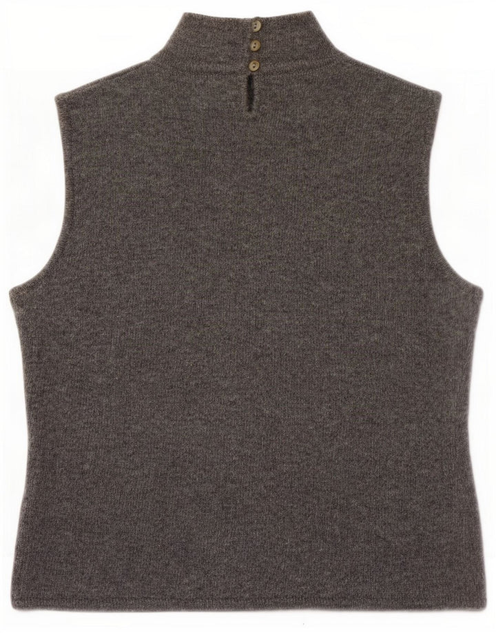 Roccobarocco Dame Grafisk Vest Tank Top IT 44 Mellemgrå Uld