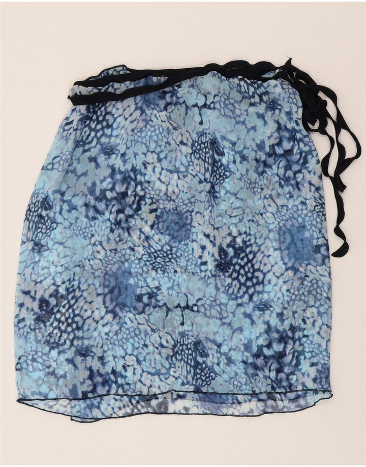Vintage slå-om nederdel til kvinder W30 Medium Blue Animal Print