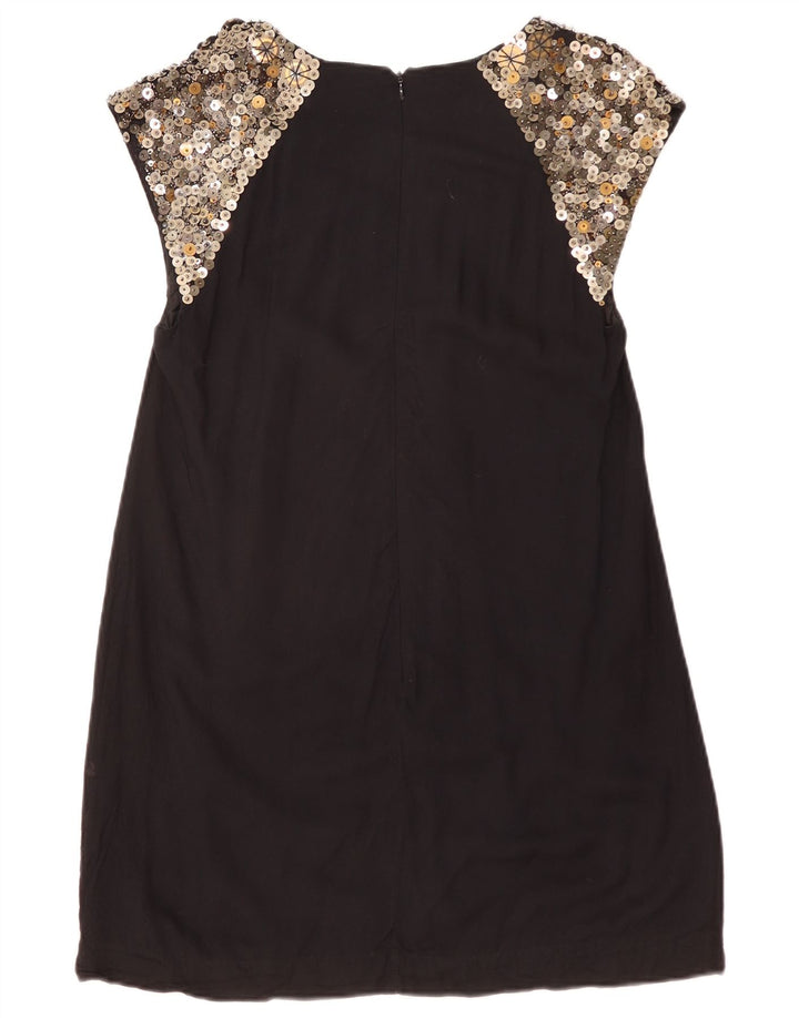 French Connection Womens Shift Dress UK 14 Large Black Colourblock Viscose