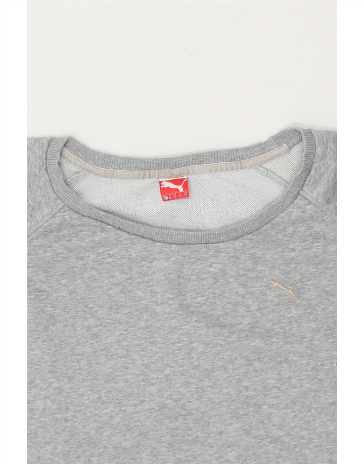 PUMA Womens Sweatshirt Jumper UK 14 Large Grey Cotton Vintage Puma and Second-Hand Puma from Messina Hembry 