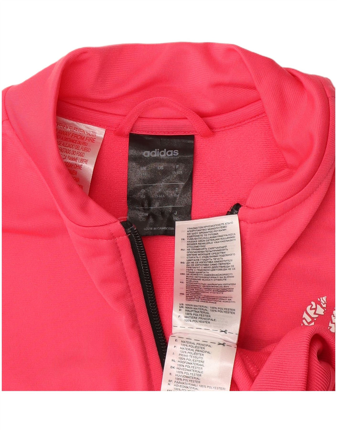 Adidas piger grafisk træningsdragt topjakke 13-14 år Pink Polyester