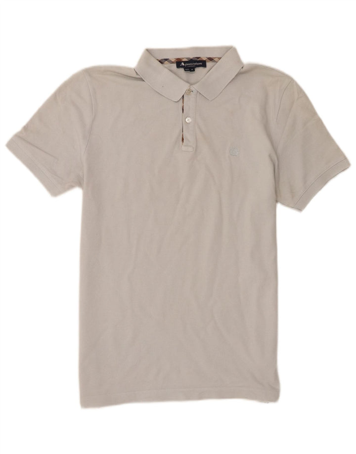 Aquascutum herre poloshirt mellemgrå bomuld