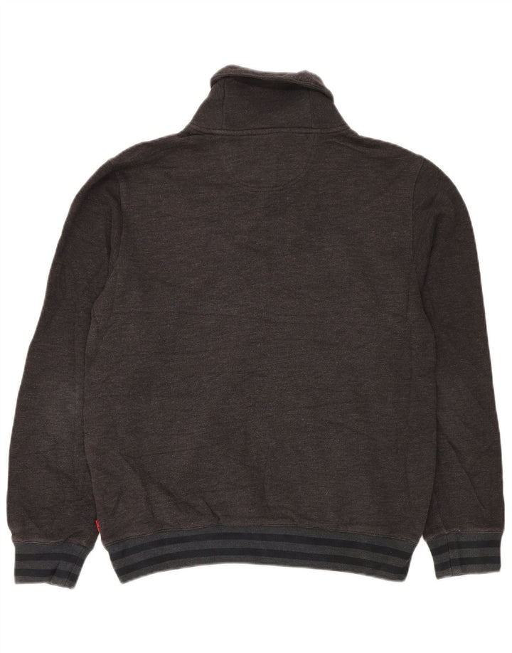 IZOD Herre Shawl Neck Jumper Sweater Medium Grey Bomuld