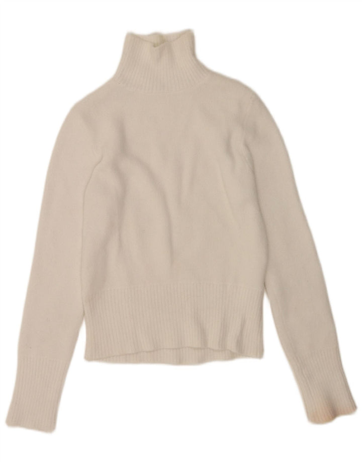 Zara Dame Turtle Neck Jumper Sweater UK 10 Small White
