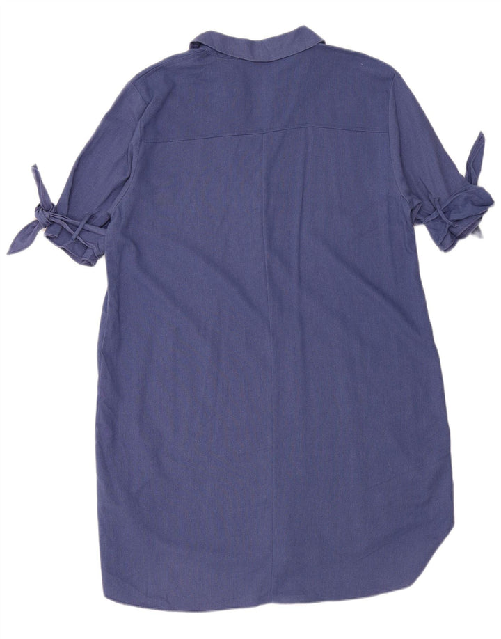 ZARA Womens 1/2 Sleeve Pullover Shirt Dress UK 16 Large Navy Blue