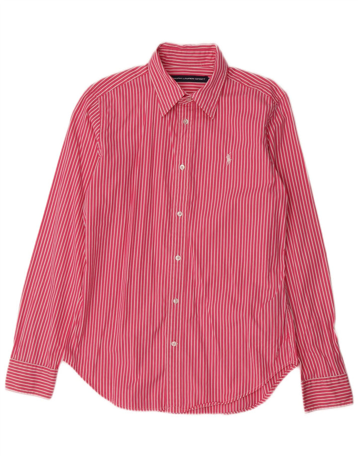 Ralph Lauren Dameskjorte US 10 Stor Pink Stribet Bomuld