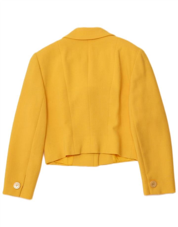 VINTAGE Womens 4-knaps 2-delt nederdelsæt IT 44 Medium W26 Gul Uld