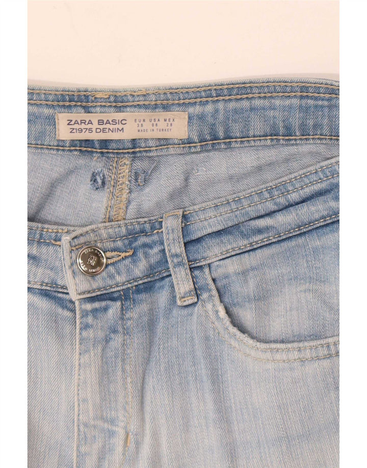 Zara Dame Slim Jeans EU 38 Small W28 L27 Blue Colourblock