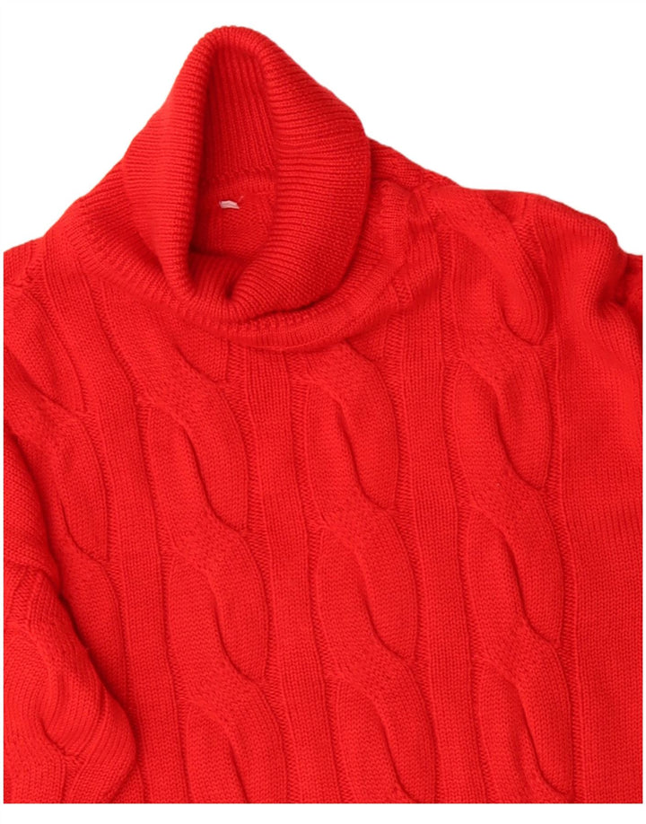 Vintage Dame Roll Neck Jumper Sweater UK 16 Large Red