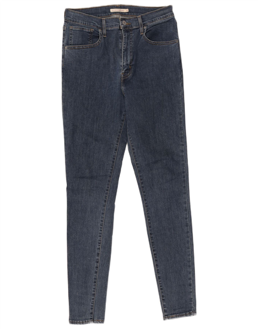 LEVI'S Kvinder Mile High Super Skinny Jeans W31 L32 Blå Bomuld