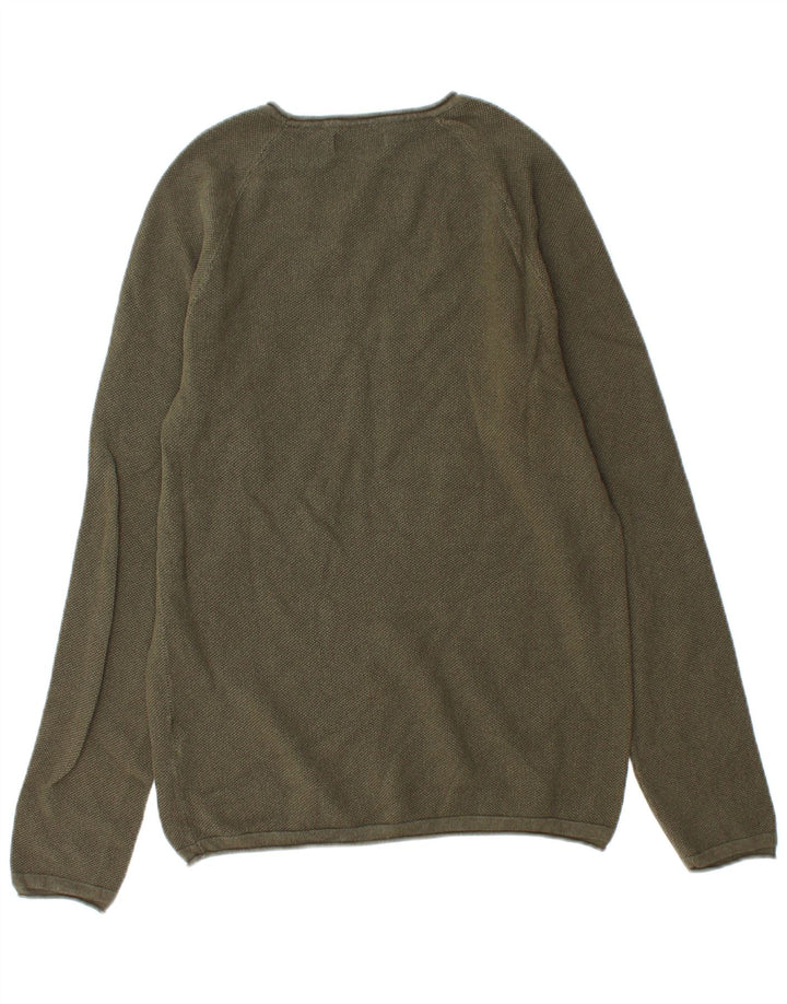 Jack & Jones Herre sweater med rund hals, mellemgrøn bomuld