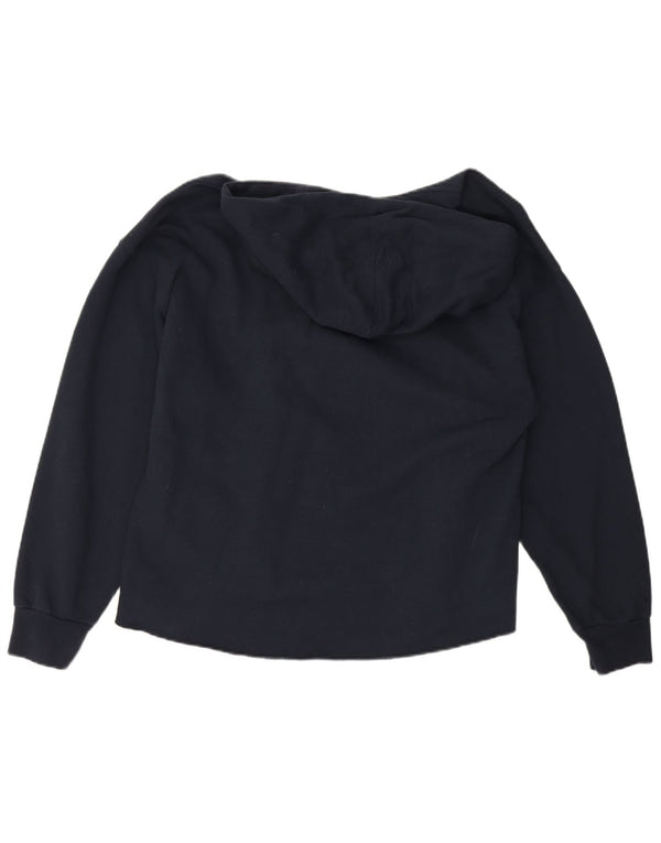 Abercrombie & Fitch Grafisk hættetrøje til kvinder UK 16 Large Navy Blue