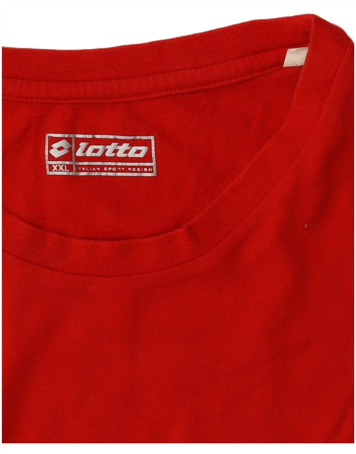 LOTTO Herre T-Shirt Top 2XL Rød Syntetisk