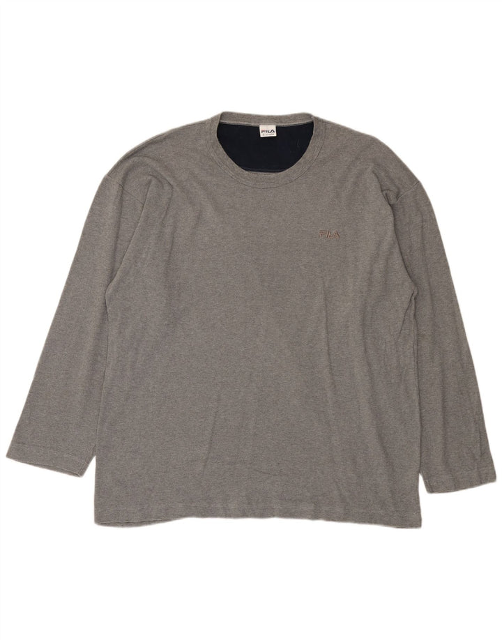 Fila Herre Top Langærmet XL Grå Flecked Bomuld