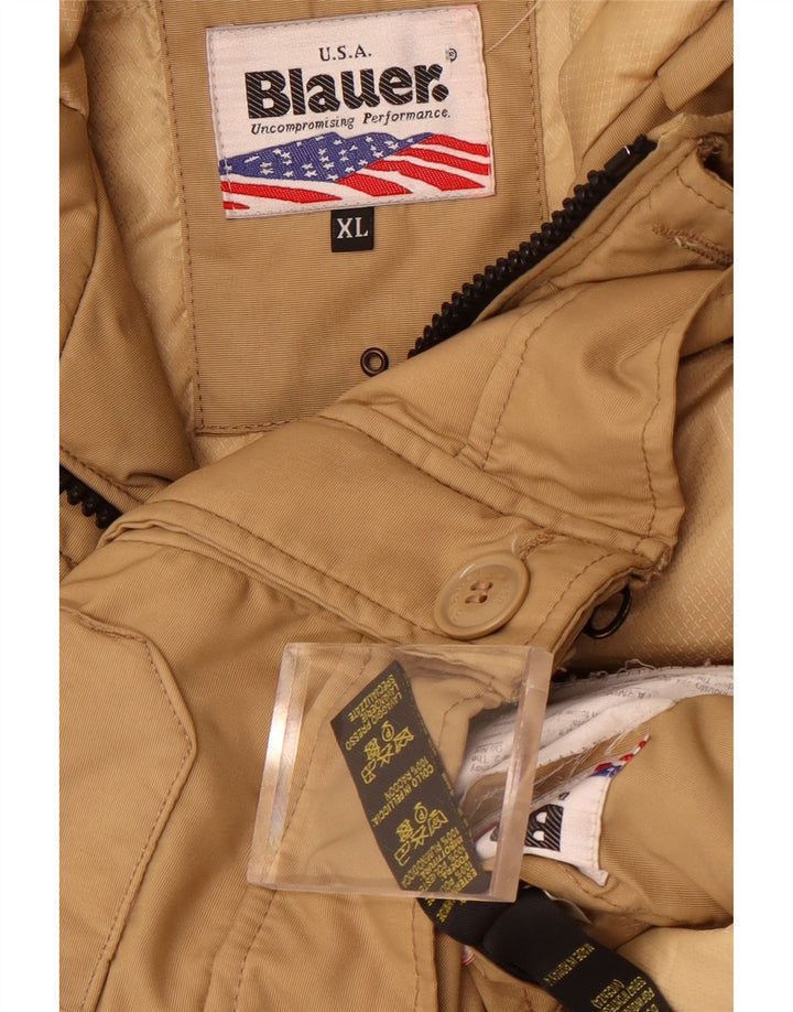 Blauer Military Bomber Jacket med hætte til mænd UK 42 XL Beige Polyamid