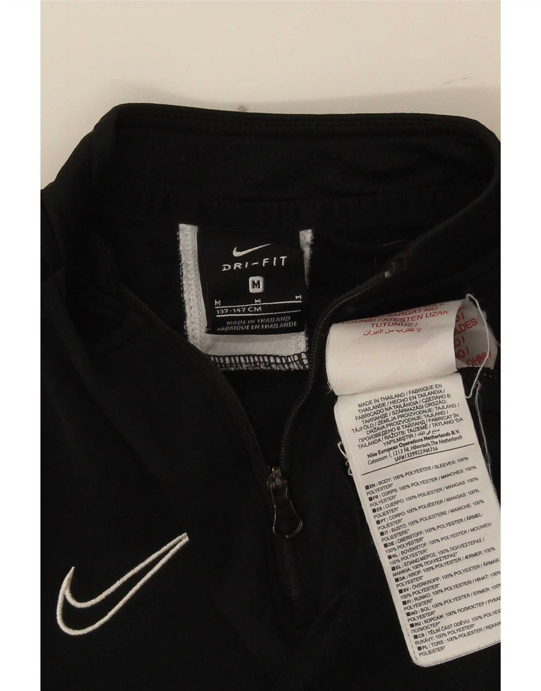 Nike Boys Dri Fit Træningsdragt med lynlås-hals, topjakke 10-11 år Medium Sort