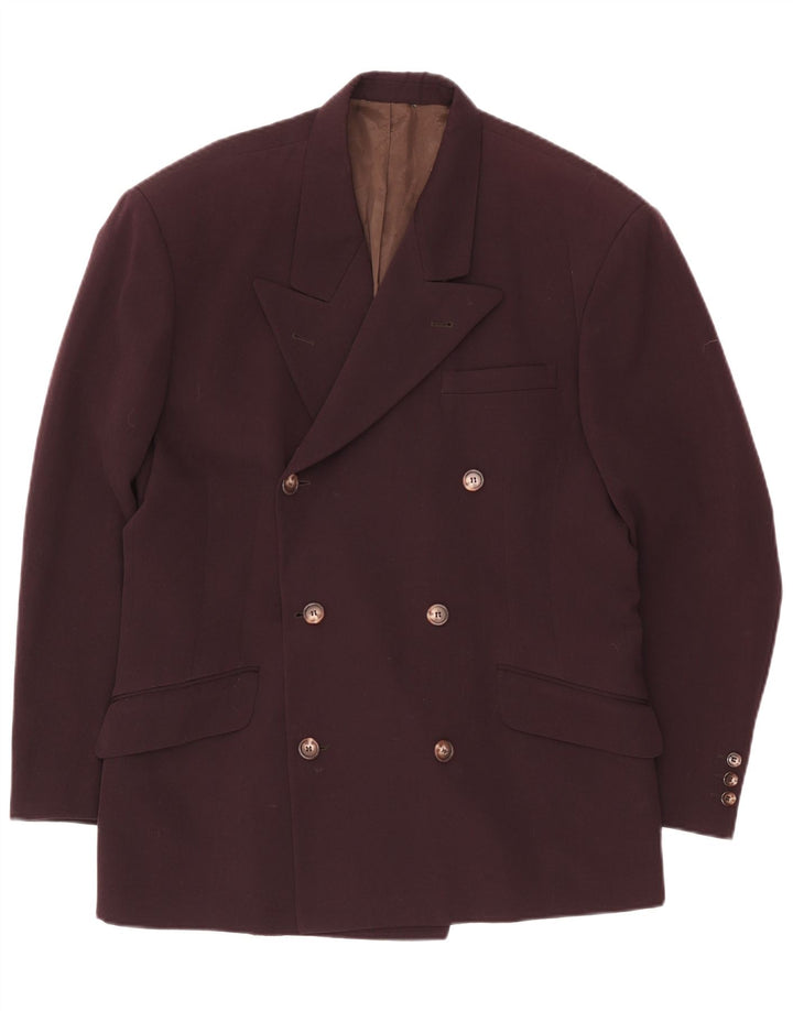 Vintage herre dobbeltradet blazerjakke UK 38 Medium Burgundy