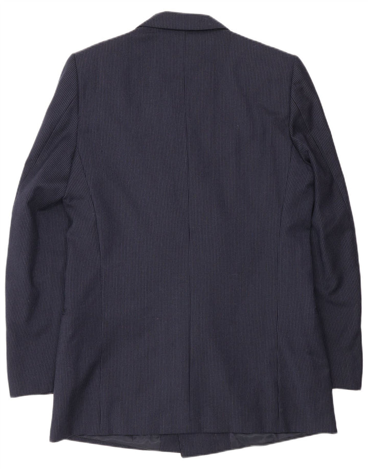 Vintage Herre Club Blazer Jacket IT 50 Stor Marineblå Stribet