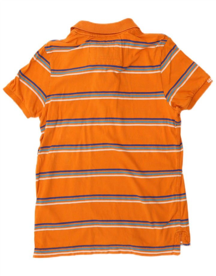 Superdry grafisk poloshirt til mænd, medium orange stribet bomuld