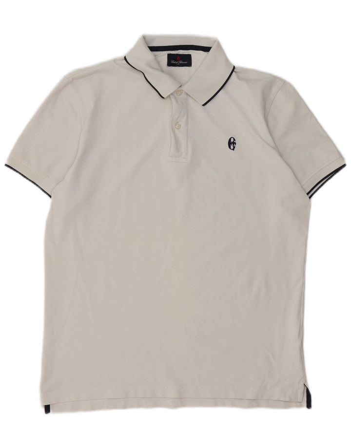 CONTE OF FLORENCE Herre poloshirt Medium hvid bomuld