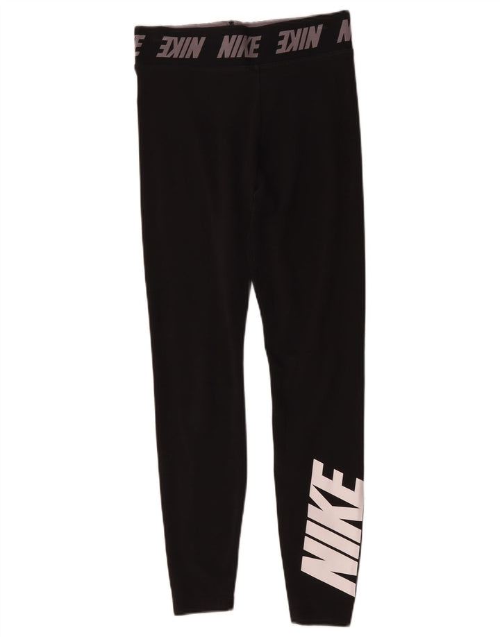Nike Dame Grafiske Leggings UK 8 Lille Sort