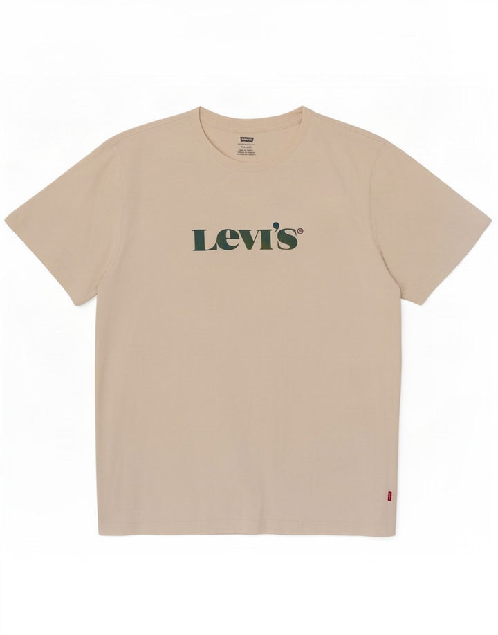 Levi's Dame Relaxed Fit Grafisk T-Shirt Top UK Medium Hvid Bomuld