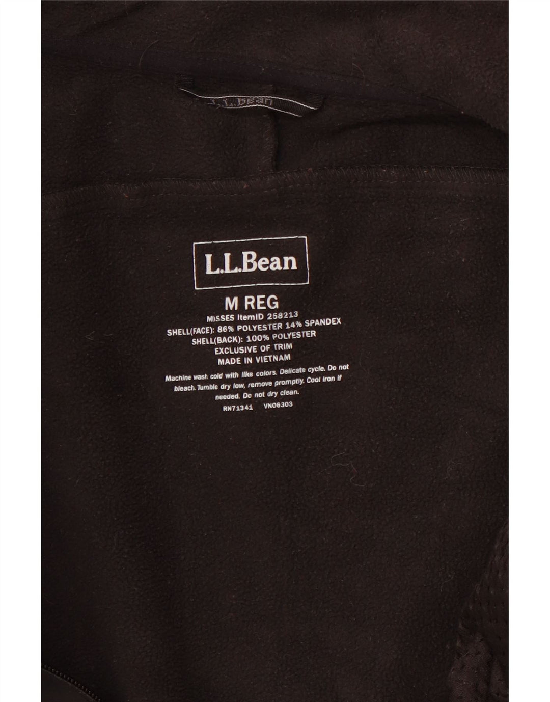 L.L.BEAN Dame vindjakke UK 14 Medium Sort Polyester
