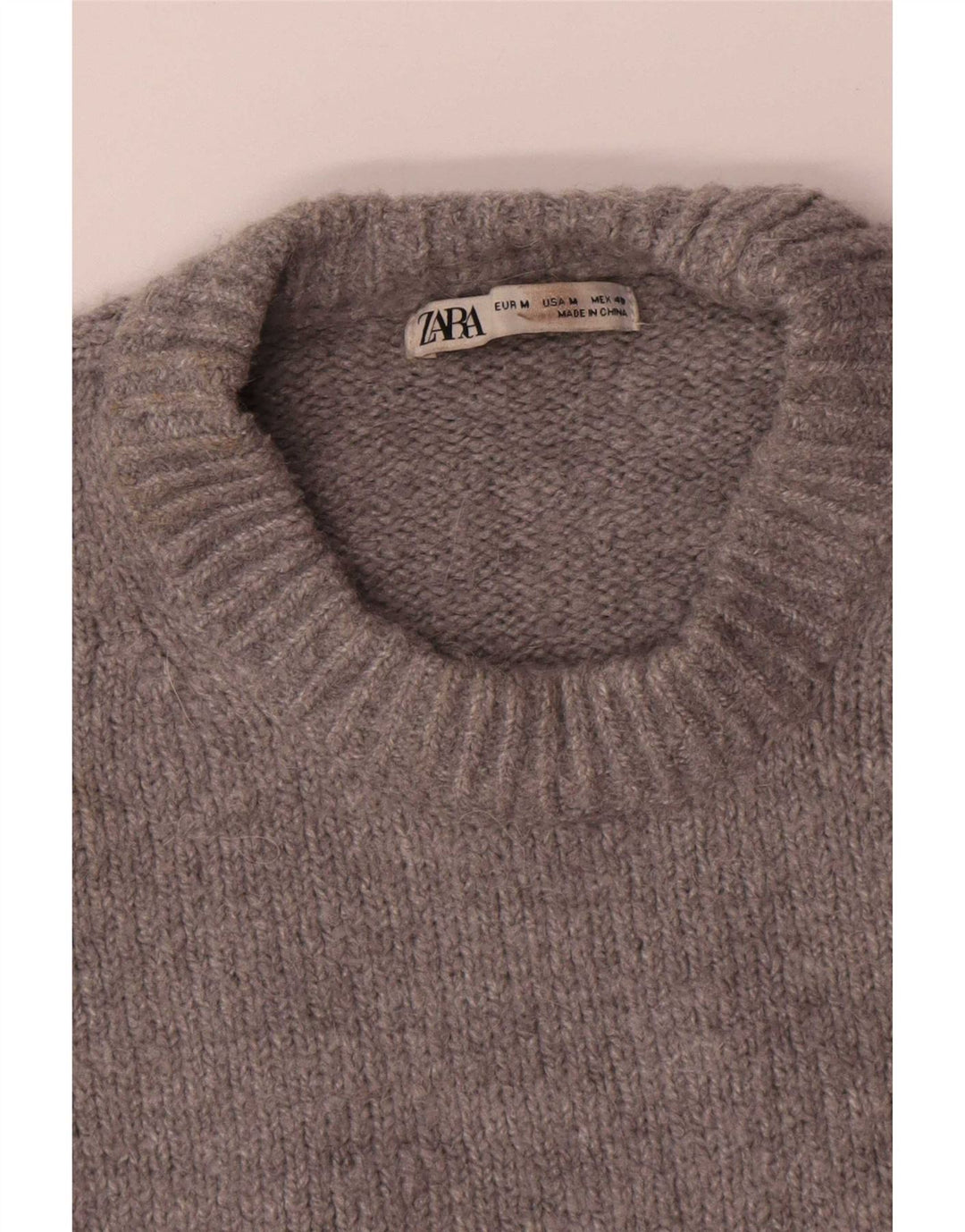 Zara Herre trøjetrøje med rund hals mellemgrå polyester