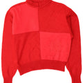 Vintage Dame Turtle Neck Jumper Sweater UK 12 Medium Red Colourblock