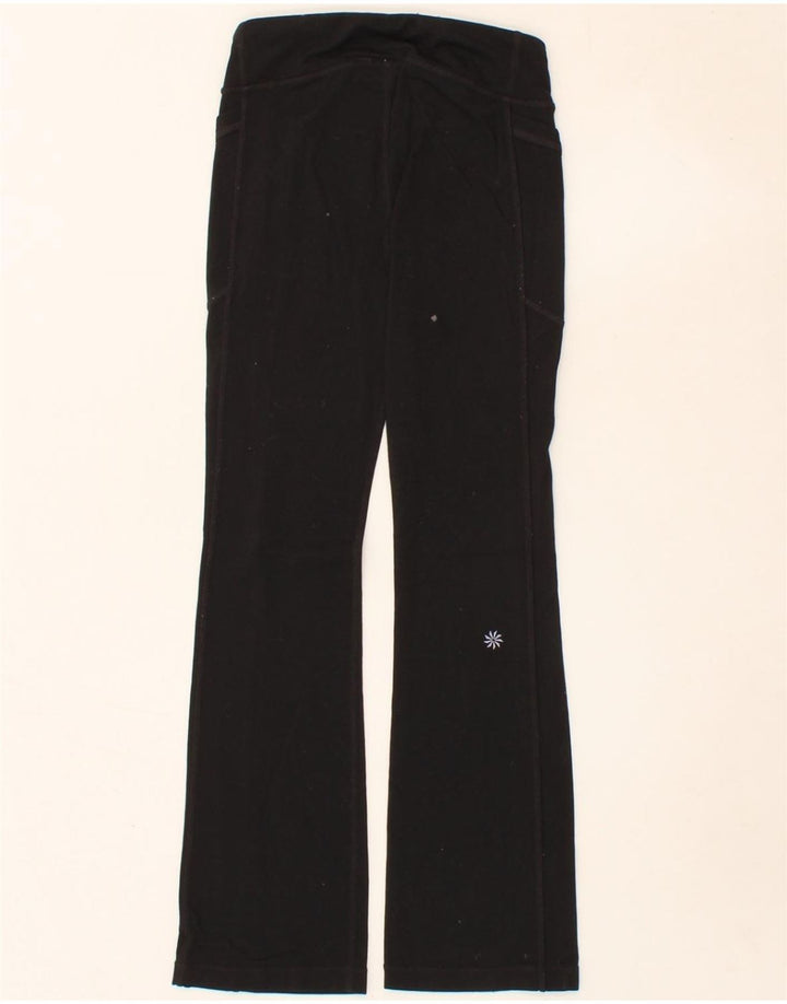 ATHLETA Girls Flare Tracksuit Trousers 8-9 Years Medium Black Polyester Vintage Athleta and Second-Hand Athleta from Messina Hembry 