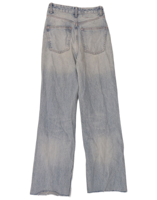 Zara Womens High Rise Wide Leg Jeans EU 34 2XS W24 L30 Blå
