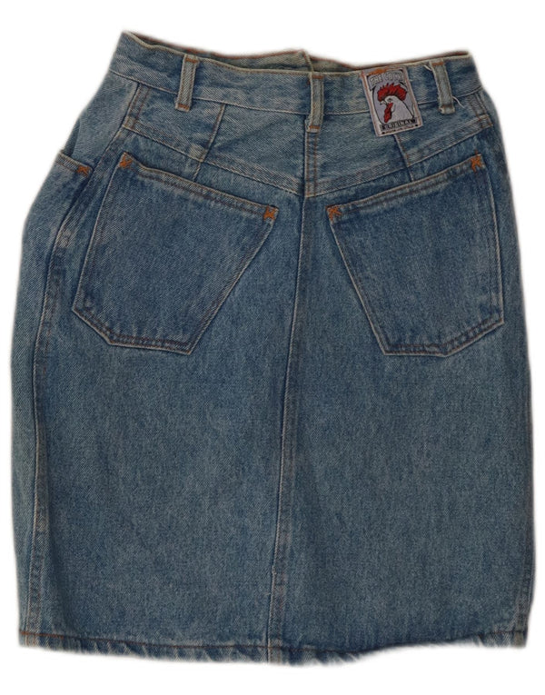VINTAGE Dame højtaljet denimnederdel IT 42 Medium W24 Blå
