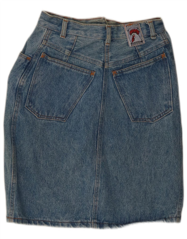 VINTAGE Dame højtaljet denimnederdel IT 42 Medium W24 Blå