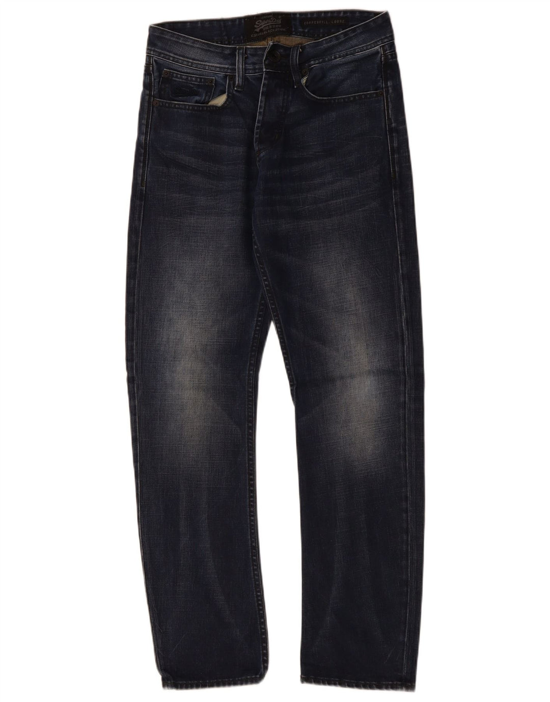 Superdry Herre Copperfill Løse jeans W28 L30 Marineblå Bomuld