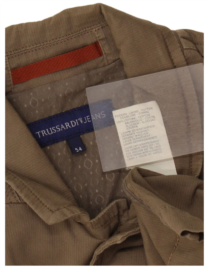 Trussardi Jeans Herre Utility Jacket IT 54 2XL Beige Bomuld