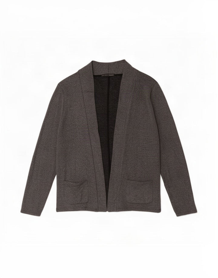 Zara Herre Open Cardigan Sweater XL Grå Bomuld