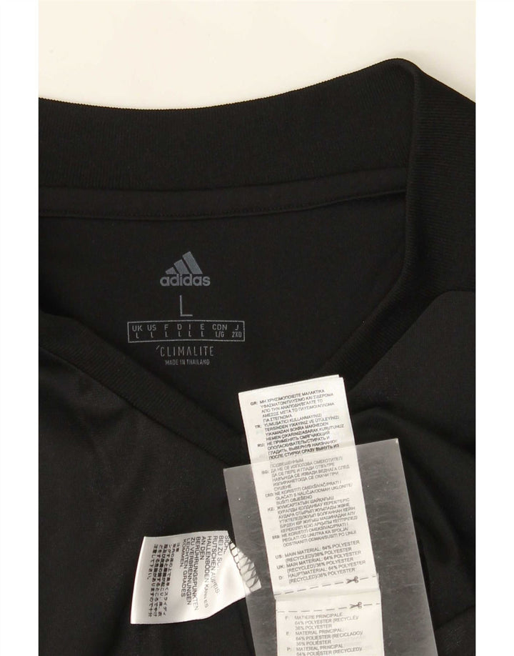 Adidas Herre Climalite Top Langærmet Stor Sort Stribet Polyester