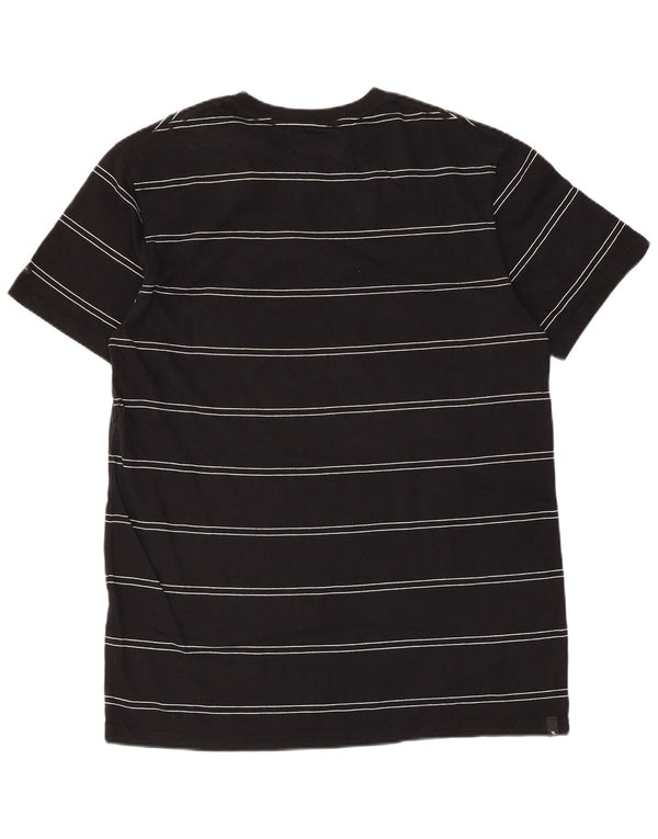 Rip Curl Herre Standard Fit T-Shirt Top Medium Sort Stribet Bomuld
