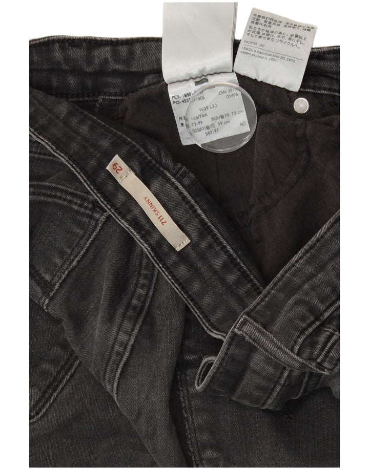 LEVI'S Dame 711 Skinny Jeans W29 L32 Grå Bomuld