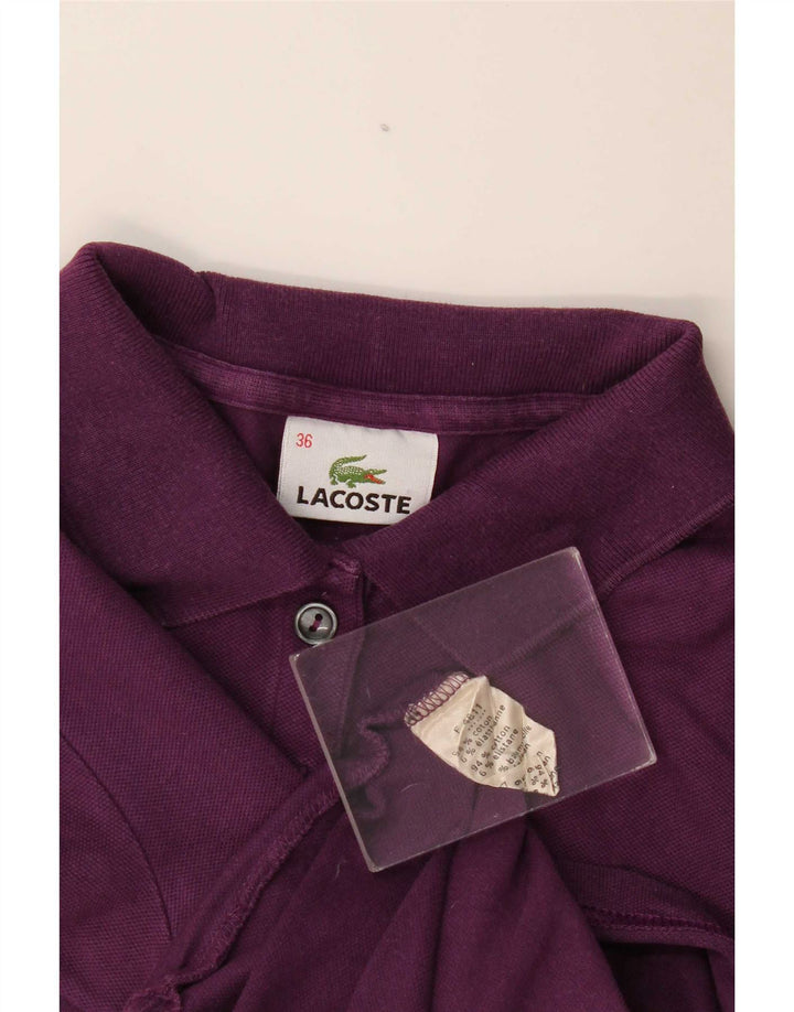 Lacoste Dame Polo Shirt Størrelse 36 Lille Lilla Bomuld