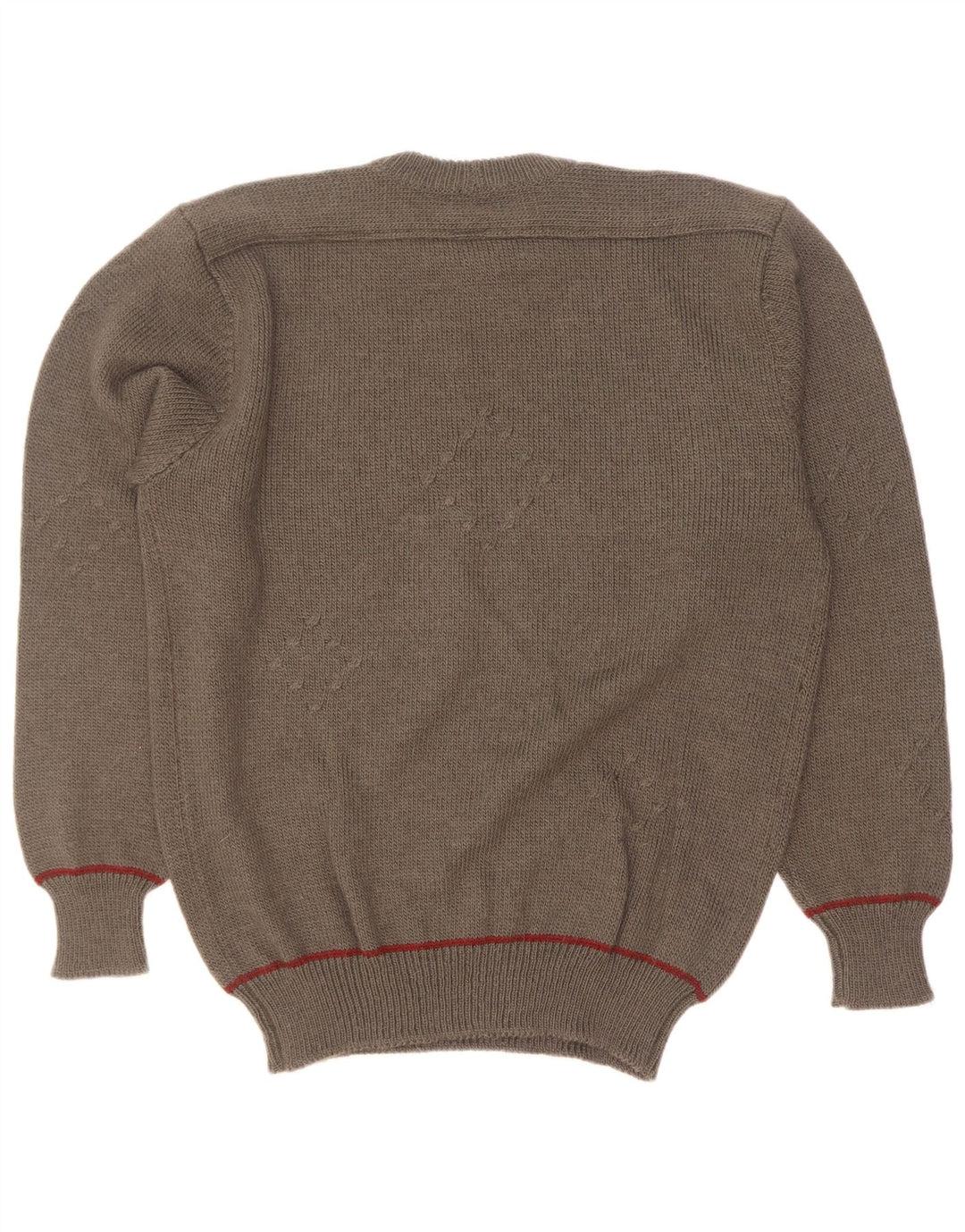 Vintage Herre Crew Neck Jumper Sweater Large Khaki Argyle/Diamond
