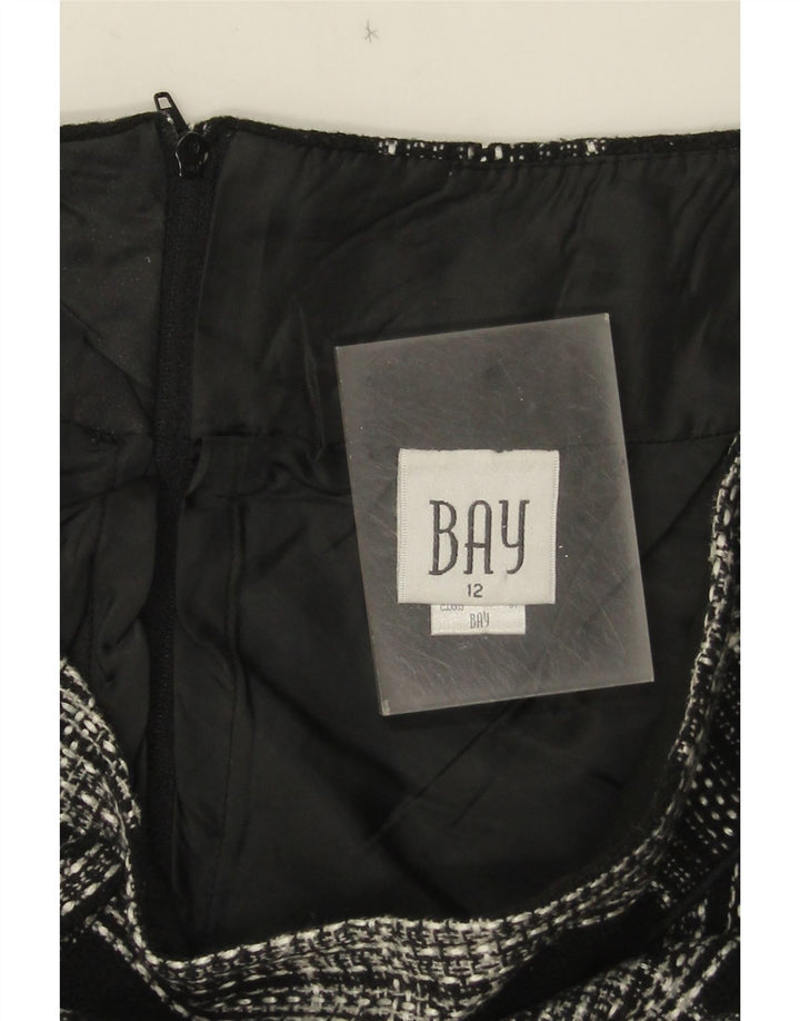 Bay Womens A-Line nederdel UK 12 Medium W30 Black Check Acryl