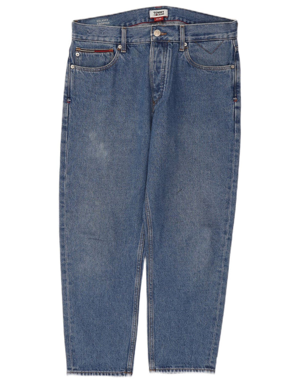 TOMMY HILFIGER Herre Relaxed Fit Cropped Jeans W31 L25 Blå Bomuld