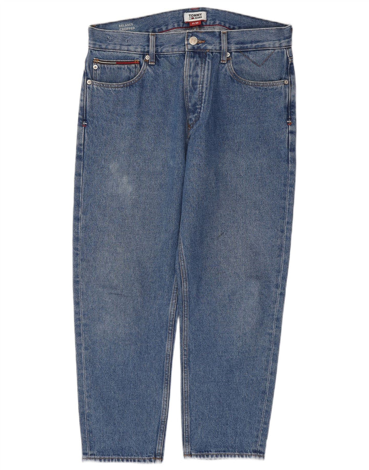 TOMMY HILFIGER Herre Relaxed Fit Cropped Jeans W31 L25 Blå Bomuld