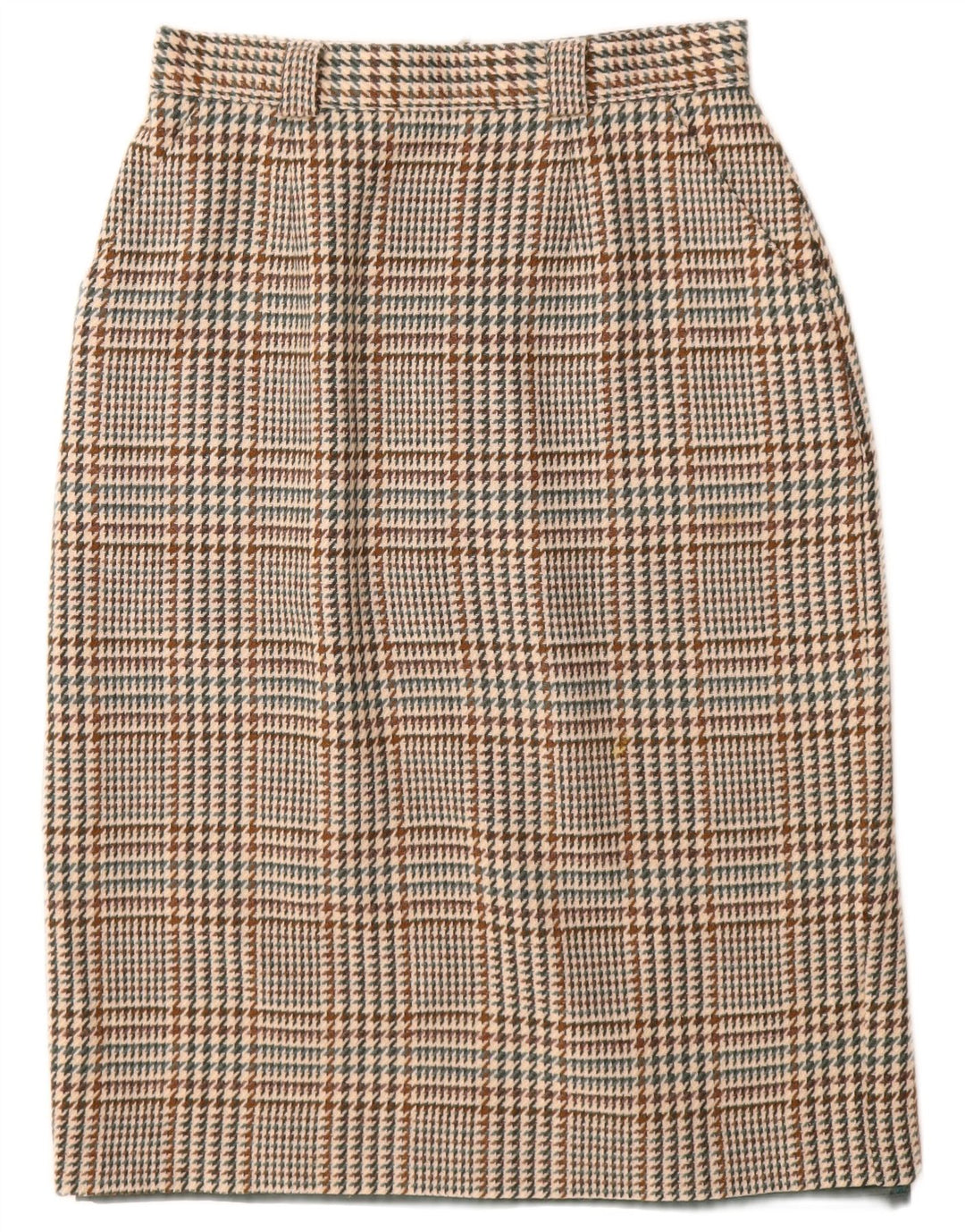 ST MICHAEL Kvinder Pencil Skirt UK 14 Large W28 Beige Houndstooth